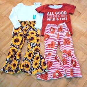 Girls bell bottem lot size 3t pants and tops